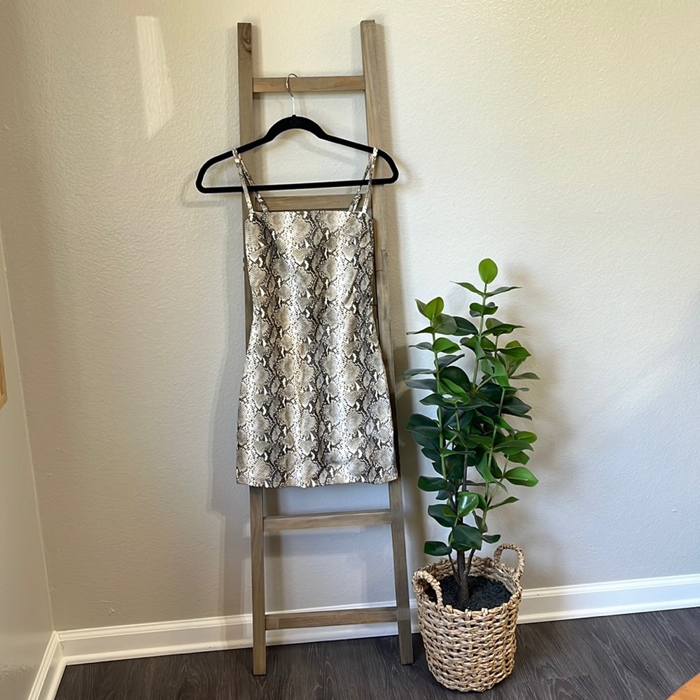 Tiger Mist Snakeskin Print Bodycon Dress